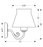Kinkiet ścienny biały abażur z organzy 40W E27 Zefir Candellux 21-73785