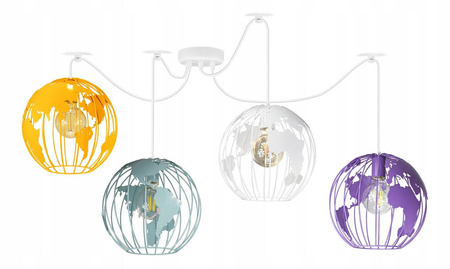 Lampa sufitowa do pokoju dziecka kolorowa Pająk Globus 4xE27