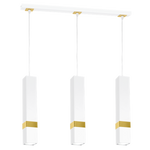 Nowoczesna lampa wisząca listwa VIDAR WHITE/GOLD 3xGU10 MLP6276
