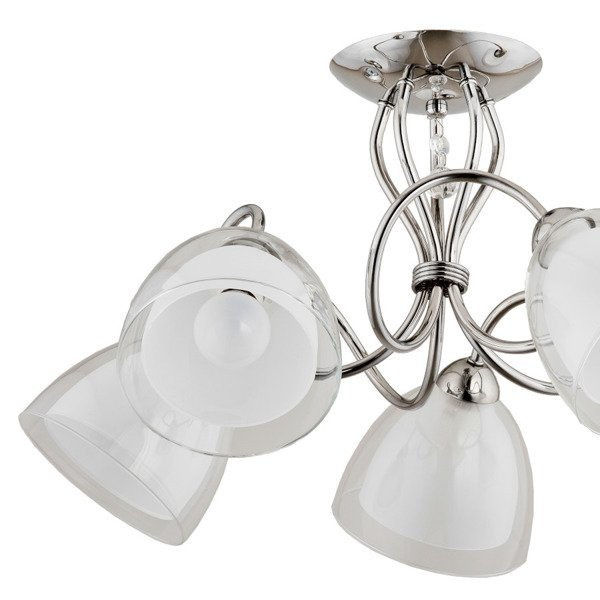 Lampa sufitowa żyrandol nowoczesny ADELINA chrom/biały śr. 57cm