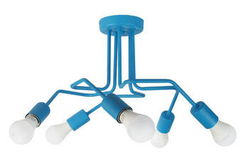 Lampa sufitowa do pokoju dziecka turkusowa loft Vanessa 5xE27 Led