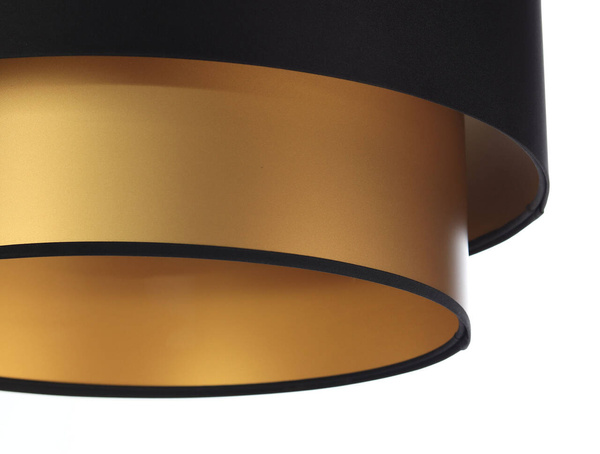 Lampa czarno-złota podwójna walec średnica 50 cm 