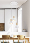 Lampa sufitowa wisząca biała na talerzu 3x40W Puerto Candellux 33-62635