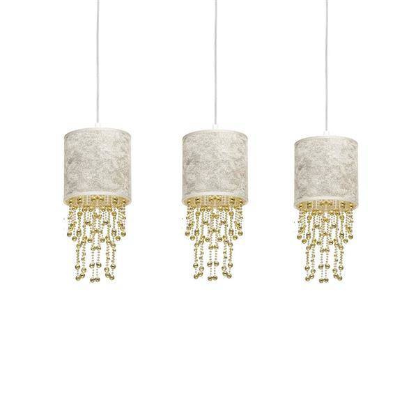 Nowoczesna lampa wisząca listwa ALMERIA WHITE/GOLD 3xE27 MLP6445