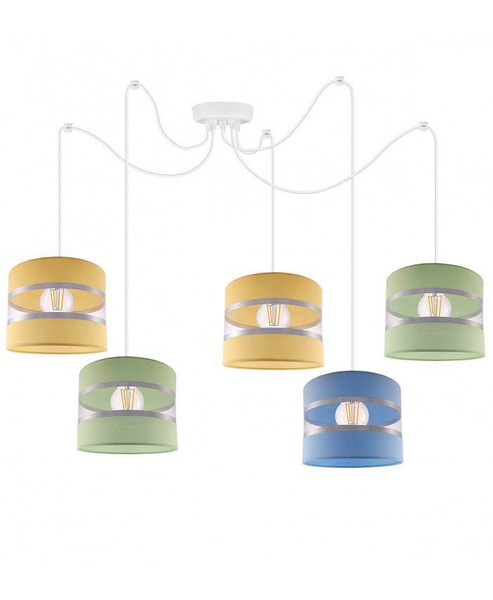  Lampa do pokoju dziecięcego typu pająk, kolorowe abażury