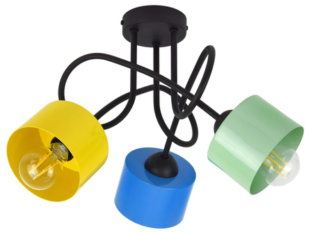 Lampa sufitowa do pokoju dziecka kolorowa Zaczarowany Kubeczek 3xE27 Led