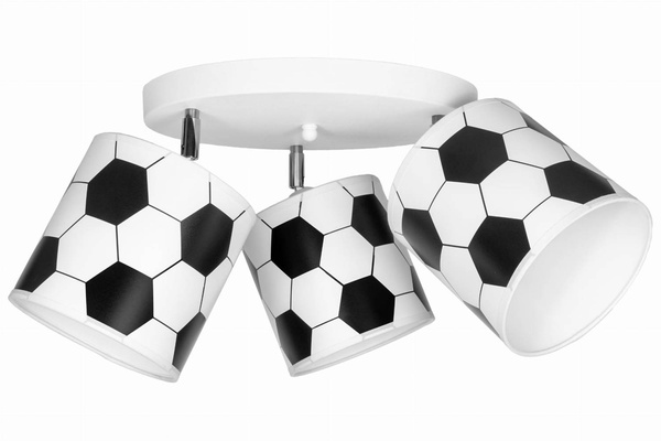Lampa  sufitowa dla chłopca z motywem piłki nożnej 3xE27 koło 