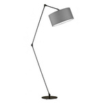 Nowoczesna regulowana lampa podłogowa BARI musztardowy abażur