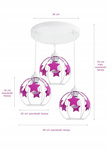 Lampa wisząca do pokoju dziewczynki w różowe Gwiazdki 3xE27 Led 