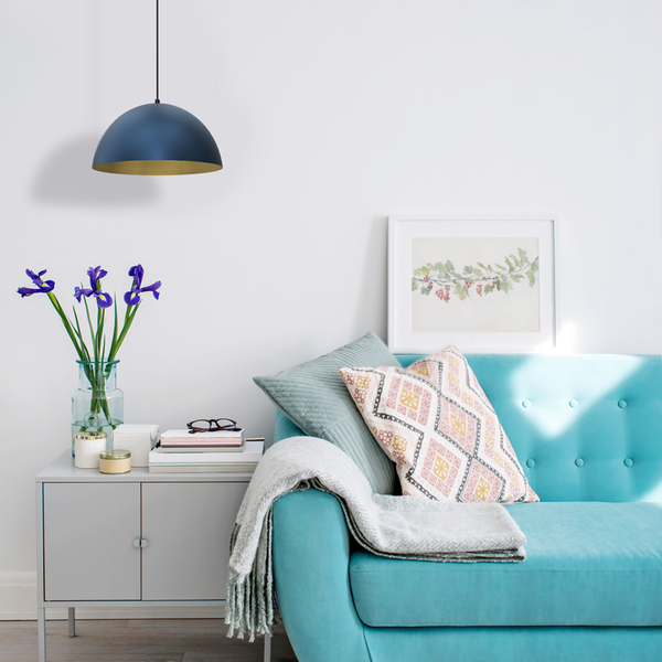 Lampa wisząca BETA, MLP8288, 35 cm, granatowy/złoty, 1x60W E27