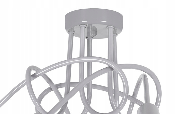 Lampa sufitowa do pokoju dziecka szara Magiczny Zawijas 5xE27 Led 