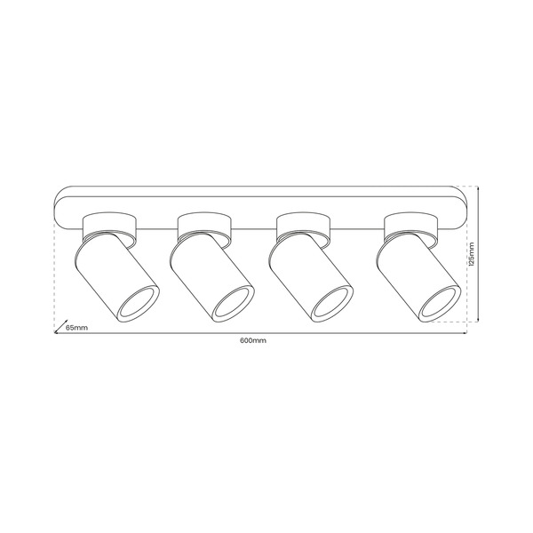 Lampa Sufitowa Andy 4xGU10 Czarny + Złoty