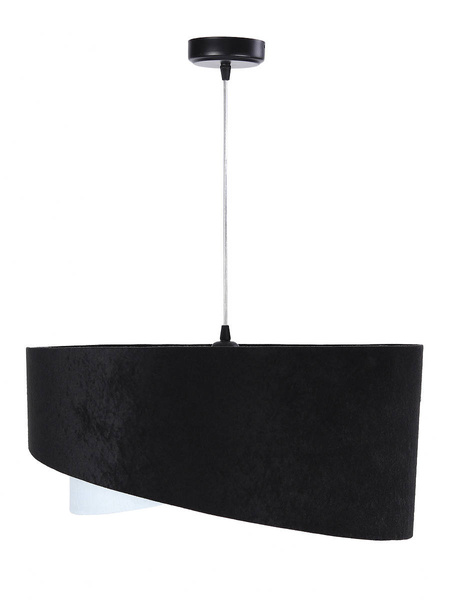 Lampa wisząca asymetryczna welurowa Mix czarno - biała 