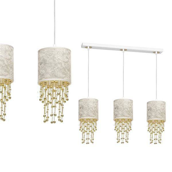 Nowoczesna lampa wisząca listwa ALMERIA WHITE/GOLD 3xE27 MLP6445
