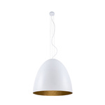 Lampa wisząca tuba nad stół EGG XL biały/złoty śr. 75cm