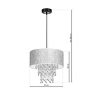 Nowoczesna lampa wisząca ALMERIA SILVER/CHROME 1xE27 MLP6436