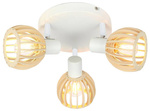Lampa sufitowa Atarri Candellux 98-68118 plafon  biały drewno 3xE14 