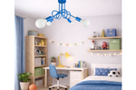 Lampa sufitowa do pokoju chłopca i dziewczynki niebieska Tęczowy Zawijas 4xE27 Led 