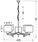 Lampa wisząca chrom + krem abażur 5x60W żyrandol Draga Candellux 35-04222  