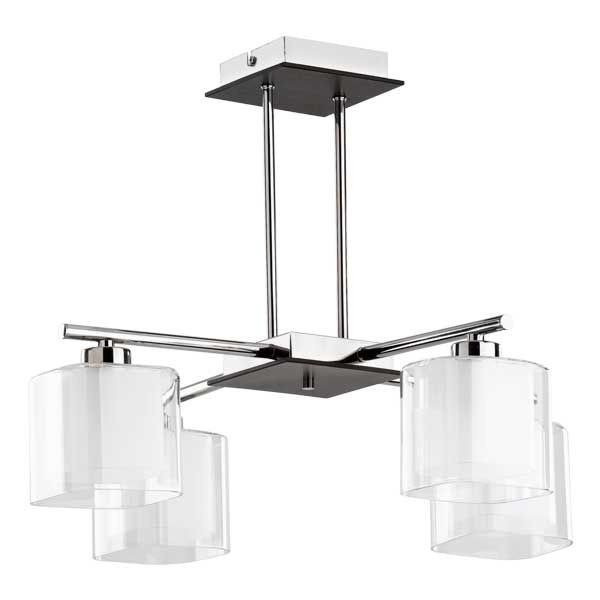 Lampa sufitowa nowoczesna SQUARE wenge/chrom szer. 50cm