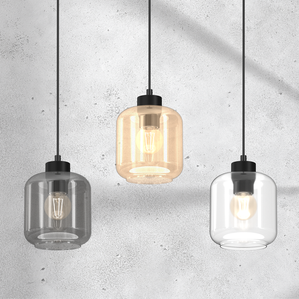 Lampa wisząca SOMBRA MIX, MLP8368, czarna z kolorowymi kloszami, 3x60W E27