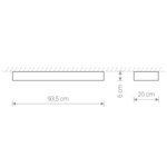 Lampa sufitowa SOFT LED Graphite 93,5 x 20cm