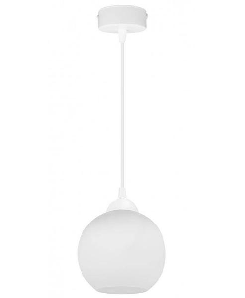 Nowoczesna lampa wisząca kulisty mleczny klosz