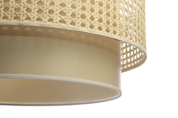 Lampa w stylu Boho  Rotang z naturalnego ratanu, beżowa- średnica 40 cm 