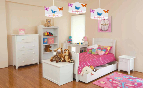 Lampa sufitowa do pokoju dziewczynki typu pająk 3 punktowa Motylek SP3