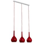 Lampa wisząca kropla listwa VETRO czerwona szer. 63cm