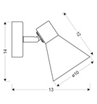 Kinkiet czarno-złoty 1xE14 regulowany ścienny Less Candellux 21-70968