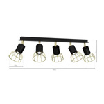 Lampa sufitowa DANTE, MLP7247, czarny/złoty, 5x8W LED GU10