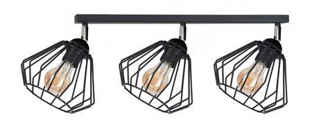 Lampa sufitowa młodzieżowa czarna Druciak Loft 3xE27