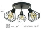 LAMPA ARTEMIDA PLAFON OKRĄGŁY DIAMENT SZARY MODERNO