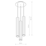 Lampa wisząca zwis kanciasta tuba rurka POLY III czarny śr. 20cm