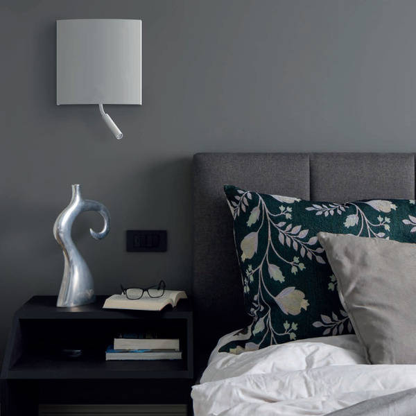 Kinkiet do sypialni BORDE I E27 40W 30cm tkanina | biały