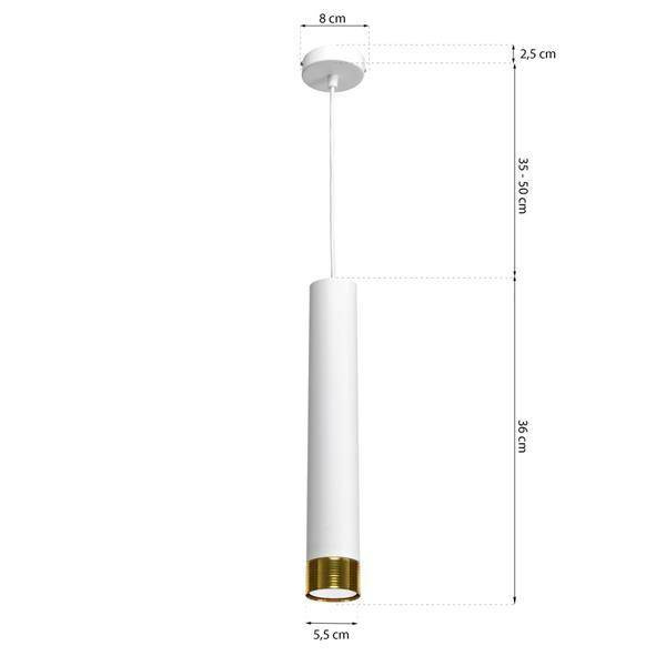 Nowoczesna lampa wisząca DANI WHITE/GOLD 1xGU10 MLP6235