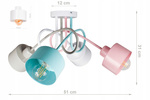 Lampa sufitowa do pokoju dziewczynki pastelowa Zakręcony Kubeczek 4xE27 Led 