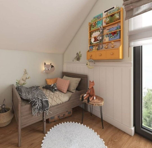  Lampka nocna dla dzieci drewniana Lisek z pilotem LED 