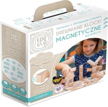 KOOGLO Drewniane Klocki Magnetyczne K30100N MEGA NATURAL