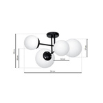 Nowoczesna lampa sufitowa LIMA BLACK 4xE14 MLP6527