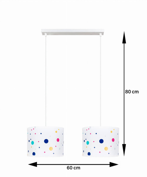 Lampa dziecięca biała w kolorowe kropki 