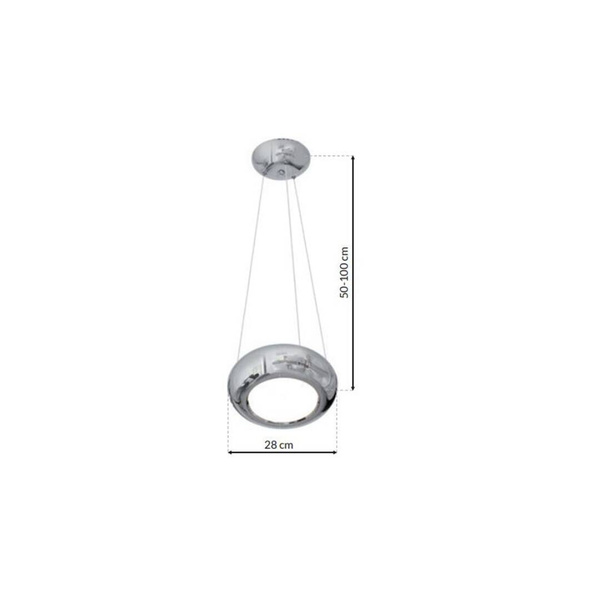 Zwis pojedyńczy LED MERCURIO chrom 25cm