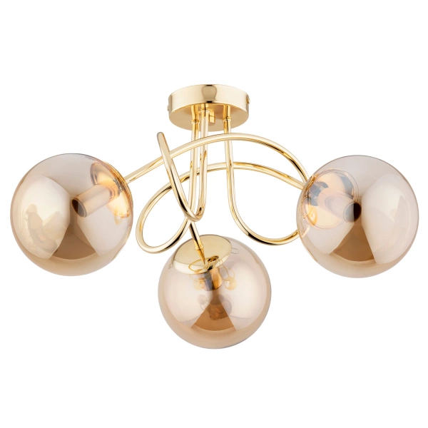 Lampa sufitowa ALFA BANKO ZŁOTA 3xE14 50cm | 62365
