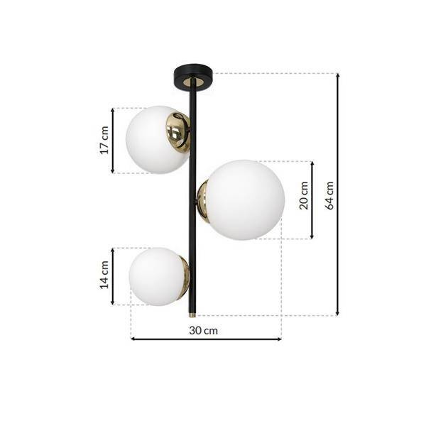 Nowoczesna lampa sufitowa SPARTA BLACK / GOLD MLP6496