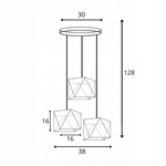Lampa wisząca do pokoju dziecięcego miętowa Bajkowy Diamencik 3xE27 Led 
