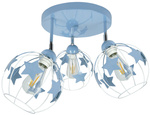 Lampa sufitowa do pokoju dziecięcego niebieska w gwiazdki koło 3