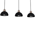 Lampa wisząca ERIK, MLP7640, przecierany czarny/drewno patynowane, 3x60W E27