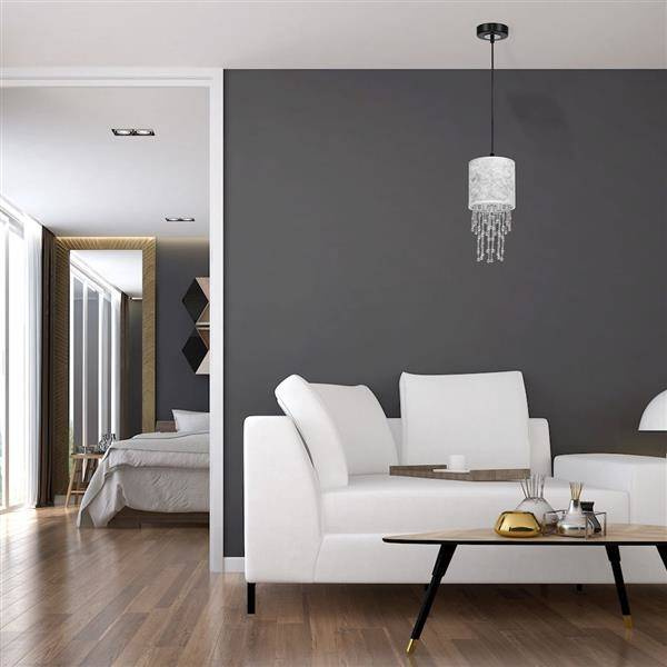 Nowoczesna lampa wisząca ALMERIA SILVER/BLACK 1xE27 MLP6434