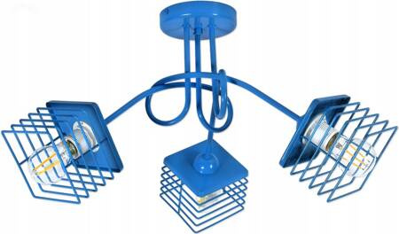 Lampa sufitowa do pokoju dziecka niebieska Edison Koszyk Kwadrat 3